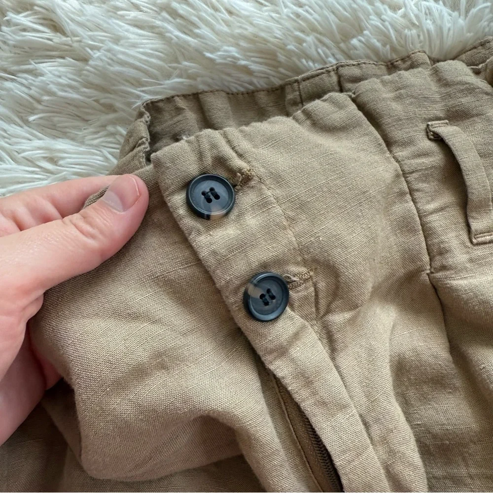 H&M Linen Blend Paperbag Waist Pants Size 10